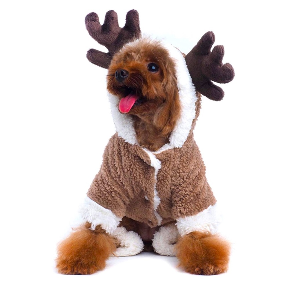 AOFITEE PET CHRISTMAS REINDEER COSTUME DOGGIE